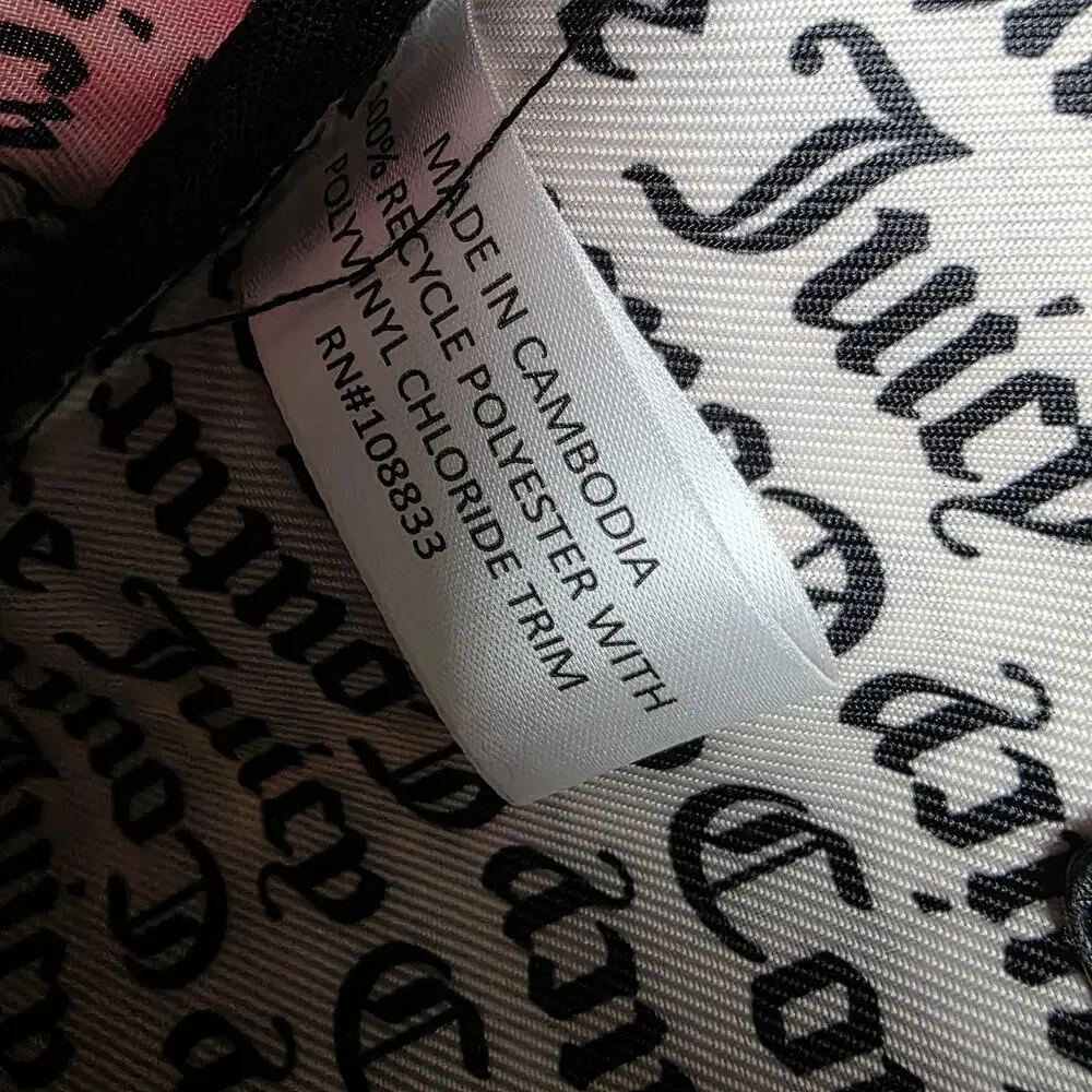 Juicy Couture Backpack Womens Mini Black Floral Rose Print Casual Daypack Zip